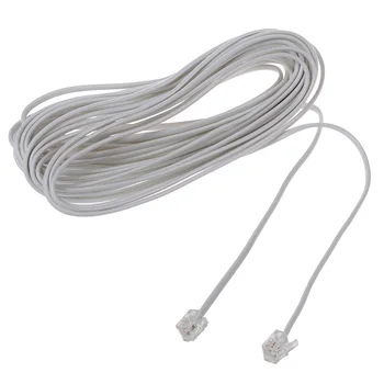 

9M 30ft RJ11 6P2C Modular Telephone Phone Cables Wire White-SCLL