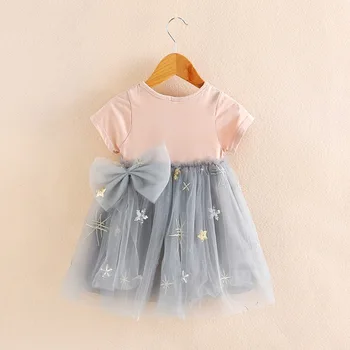 

Wholesale Girls Dress 2019 New Summer big bowknot Dresses Baby Girls Costume Summer Sleeveless Princess Dress