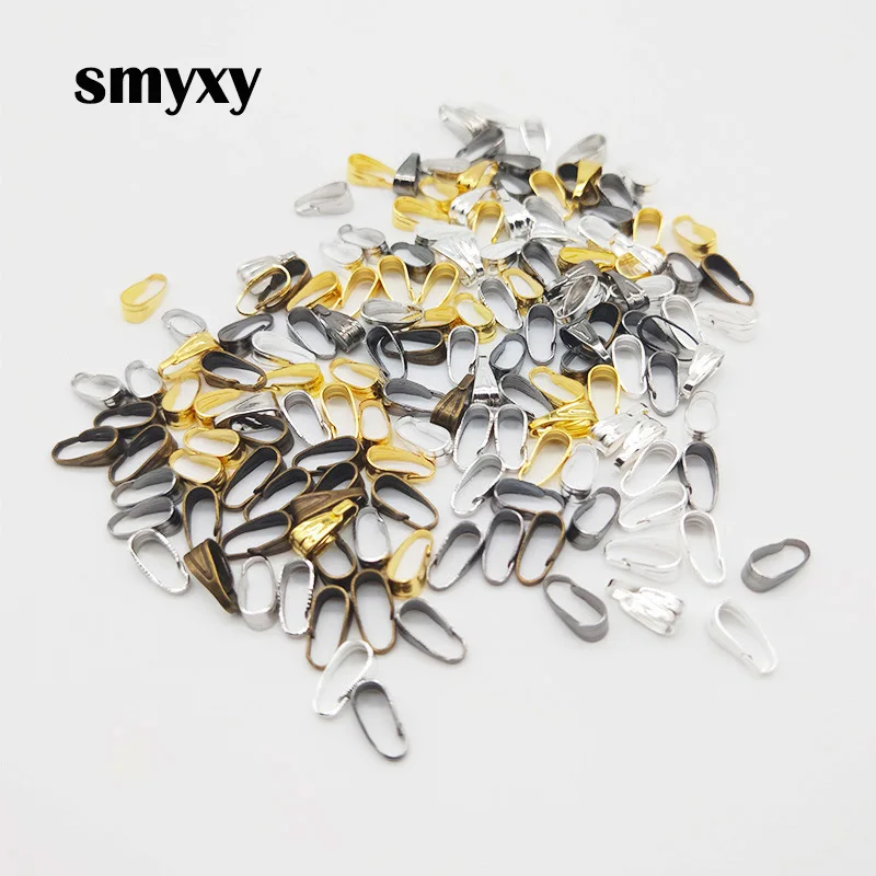 

100pcs Pendant Clip Clasp Pinch Clip Bail Pendant Connectors Bail Beads Jewelry Findings DIY Necklace pendant Accessories