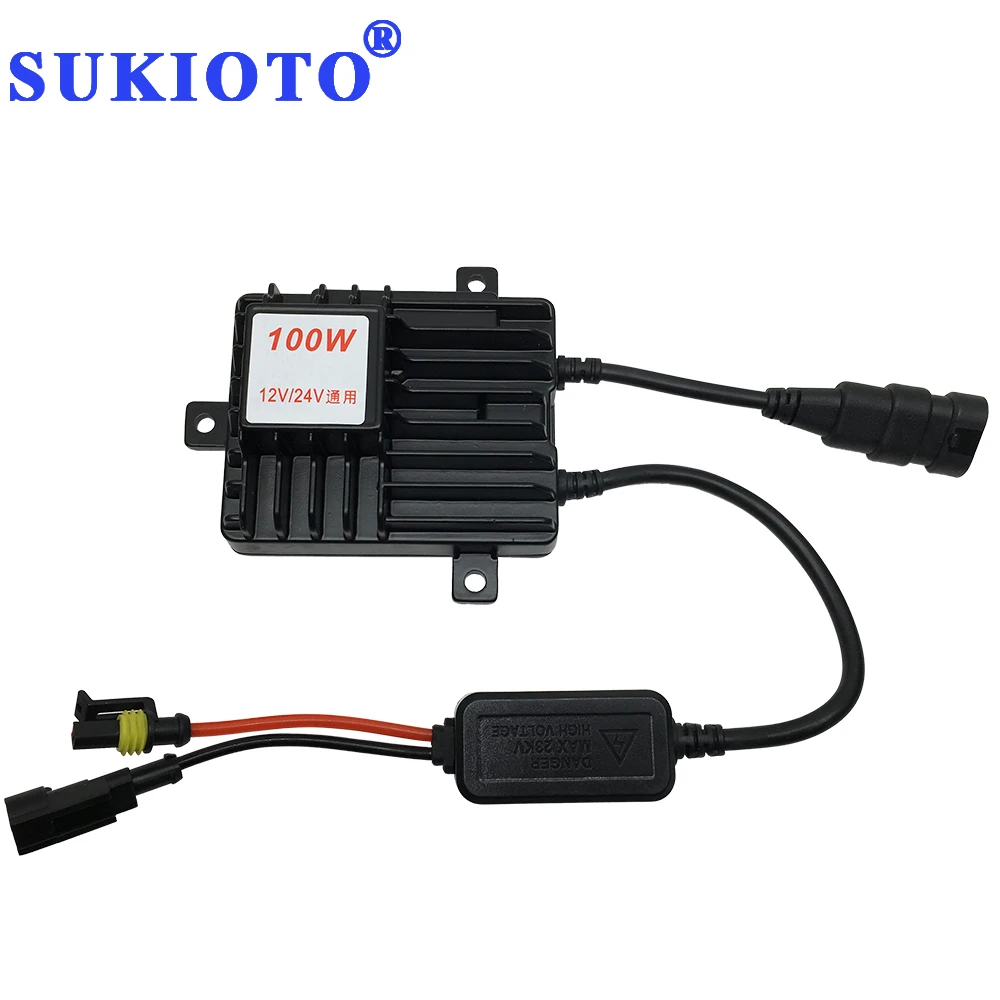 SUKIOTO Xenon 24V H1 100W HID KIT H7 8000K 6000K 5000K 4300K H9 H11 9005 9006 880 D2H D2Y HID Projector 24V Truck Boat HeadLamp (6)