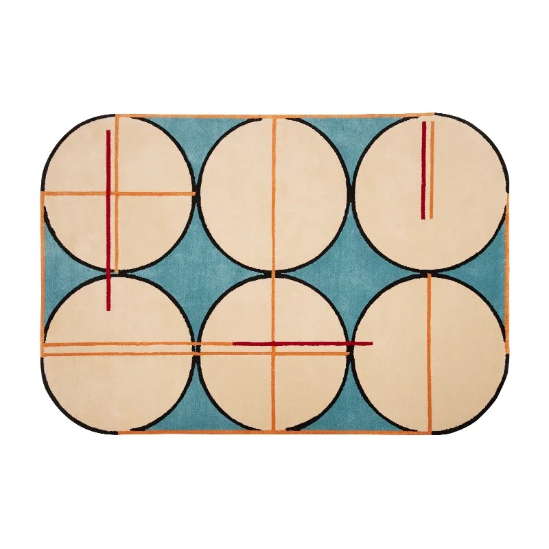 Best Post modern abstract  geometric  thicken  rug , big size   art living room carpet ,  home decoration bedside floor mat 4