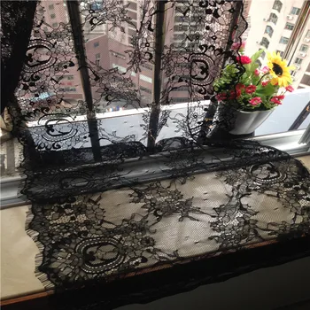 

300*40cm eyelash lace decoration clothes dress fabric white black available