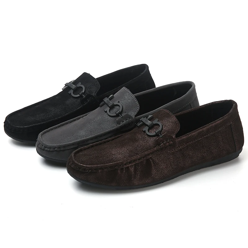 

Men loafers Breathable Driving Shoes Casual Flats Soft leather Men Shoes hard wearing antiskid Adult Lazy Shoes Walking Footwear