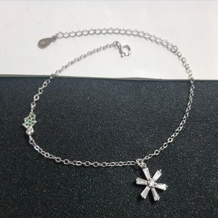 

New S925 sterling silver snowflake leaf bracelet simple jewelry female models FDT01
