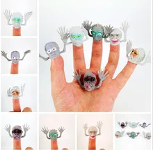20 Pcs/Lot Cute Ghost head Finger Puppet Biological Animal Finger Puppet Plush Toys For Children's Favor Dolls PVC funny toy little monkey finger puppet book