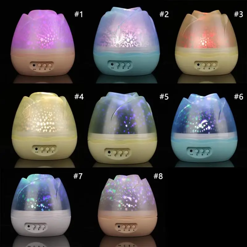 

LED Night Lamp Light luminaria Rose Buds Sleep Lamp LED Projector Gift Colorful Night Lamp Home Decoration Lighting
