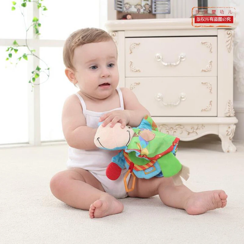 Soft Cloth Book Baby Toy Educational Reading Book with Teether Baby Development Animal Cute Infant Educational Baby Toys