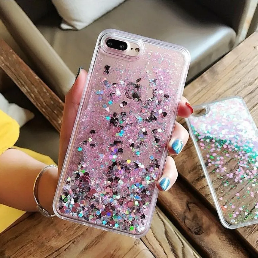 

Silicone Glitter Dynamic Liquid Quicksand Phone Case For Huawei Honor 7C 7A 10 8 9 lite 6A 6C Pro P Smart P20 P8 P9 lite Cases