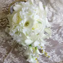 Лучшая цена брошь цвета слоновой кости букет Свадебный букет s жемчужные цветы buque de noiva