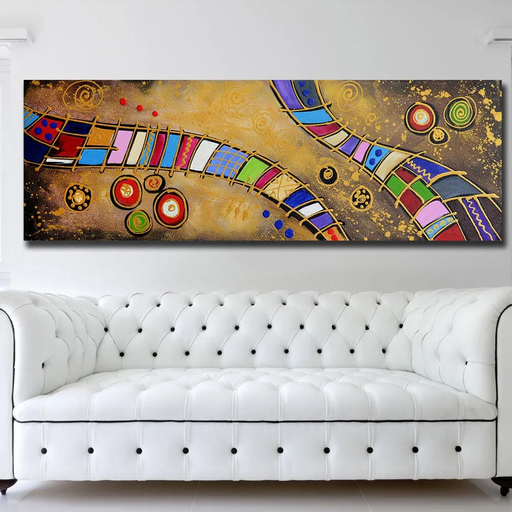 Colorful railroad painting 60X180 1