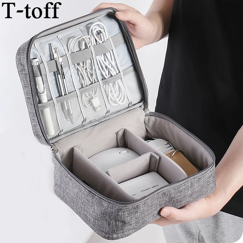 Portable Electronic Accessories Travel Bag Mens Women Large Capacity