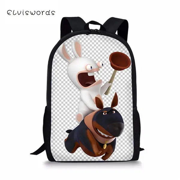 CDGX525C Детский Школьный рюкзак ELVISWORDS с принтом Raving Rabbids, дорожный Рюкзак Kawaii, школьные сумки для мальчиков и девочек - Цвет: CDGX525C