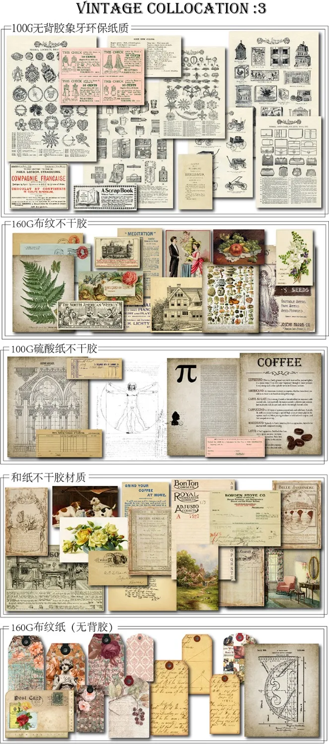 58 шт старинных наклеек для скрапбукинга Happy planner/Cardmaking/jouring Project NO3