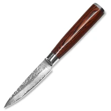 Qing Marke 3,5 Zoll Schälmesser Farbe Holz Griff Küche messer beste vg10 damaststahl klinge sharp kochen tools neue ankunft