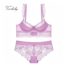Varsbaby, сексуальный ультра-тонкий комплект нижнего белья Пуш Ап, с бантом, Цветочный, широкий, кружевной, на косточках, комплект с бюстгальтером