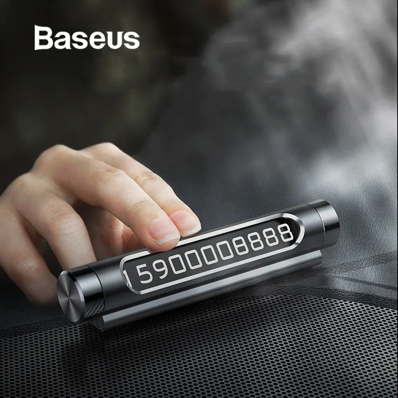 

Baseus Temporary Car Parking Luminous Card Phone Number Auto Parking Number Plate Rotary Creative Plates Mobile Card