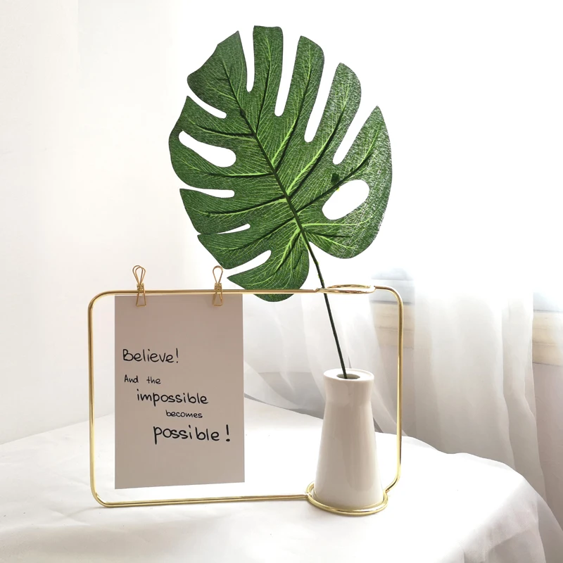 

Iron Ornaments Nordic Ceramic Iron Art Vase with Postcard Tabletop Flowerpot Desktop Ornaments Wedding Living Room Decoration