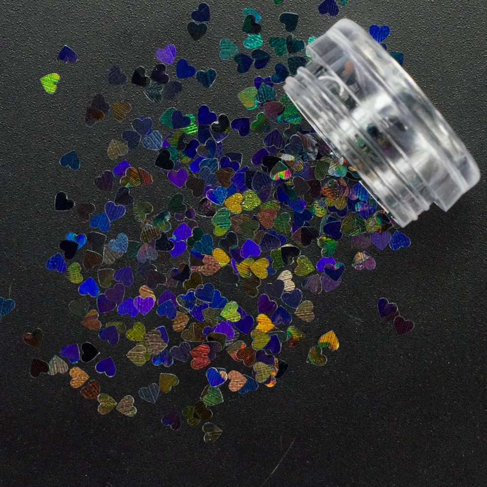 3 مللي متر الحلو الحب القلب مسمار بريق الترتر الذهب/أحمر/أسود التسلق Paillettes مسمار ديكور فني مانيكير نصائح CHLB200-1000-1
