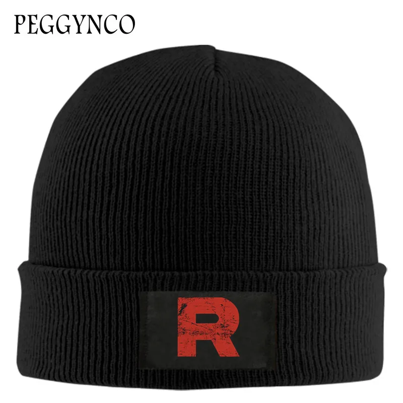 PEGGYNCO DIY Буква R зимняя шапка для Для женщин Skullies шапочки модные; женские; теплые Кепки Мужская Эластичность вязать шапочки Шапки