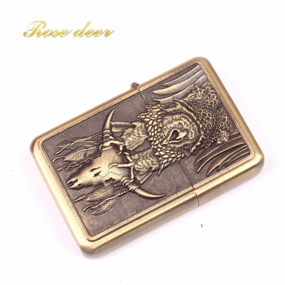 

Fashion Retro Skulls of the carrie Kerosene Oil Fire Lighter Unique Gasoline Cigarette Lighter Handicrafts Decoration Best gift
