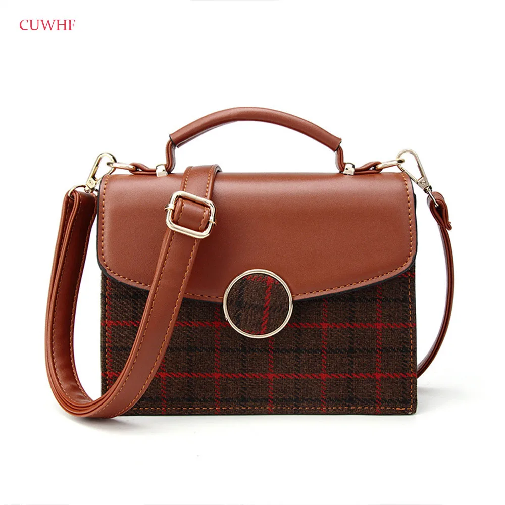 

CUWHF New fashion plaid Magnet buckle Handbags crossbody bags for Women Shoulder Bags Designer Handbags Little girl shopping
