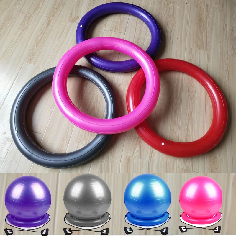 Exercise Stability Yoga Ball with Stability Base Resistance Bands for Gym Home Office Flexible Fitness Balls Seat Balance Ball