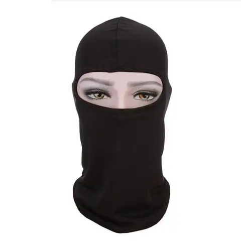 Женская мотоциклетная маска для лица Военная Тактическая полная Ветрозащитная маска для велоспорта Балаклава маска для лица для занятий спортом на открытом воздухе - Цвет: Черный