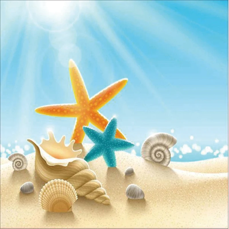 

Dazzling Sea Starfish Conch DIY 5D Cross Stitch diamond mosaic Diamond Embroidery Painting Home Decor Craft Gifts