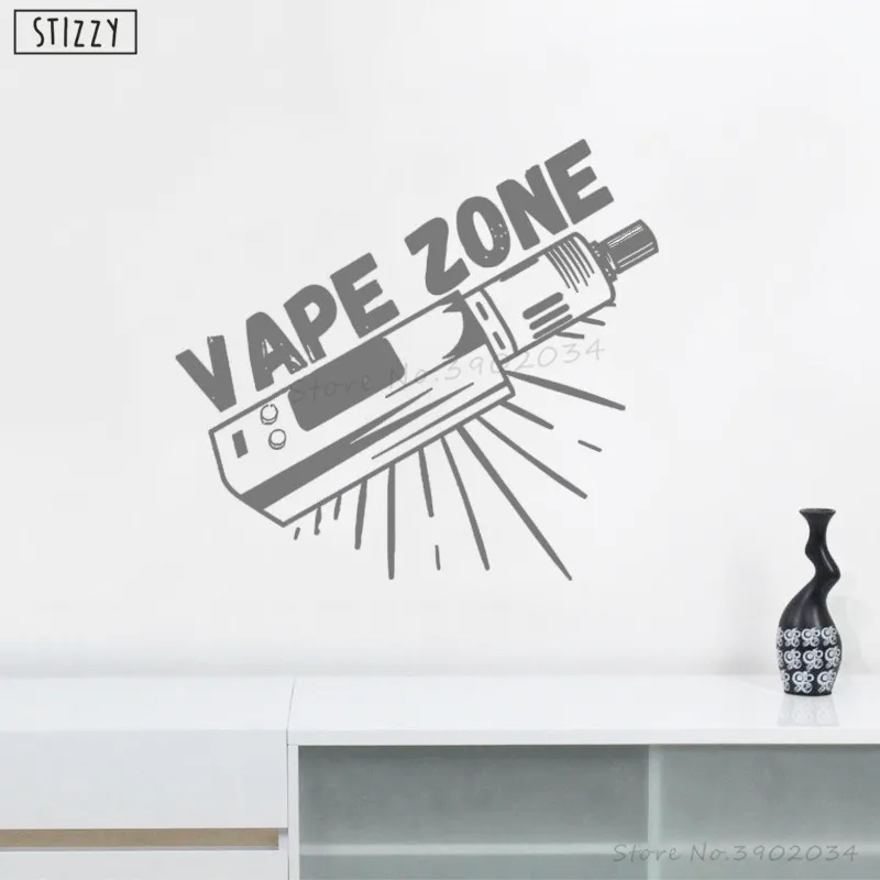 STIZZY Наклейка на стену Vaping Современная Vape зона виниловые наклейки на стену интерьер искусство логотип дизайн съемный клей Декор дым DecalsB778