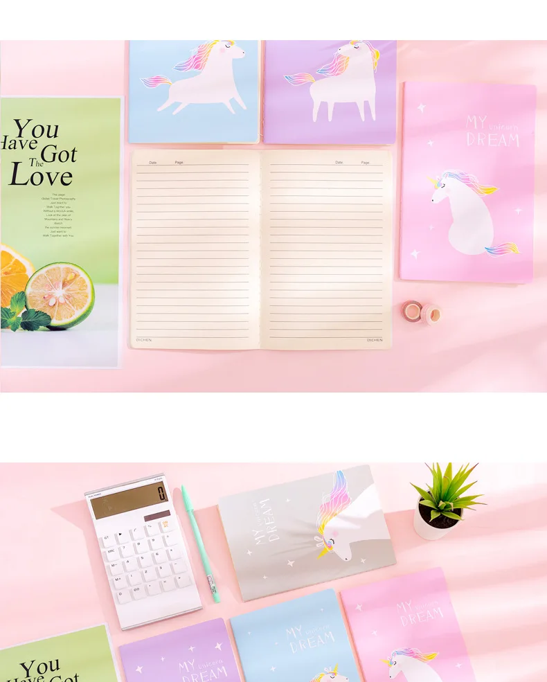 Kawaii Journal Stationery Cartoon Unicorn Star Notebook Kawaii Store