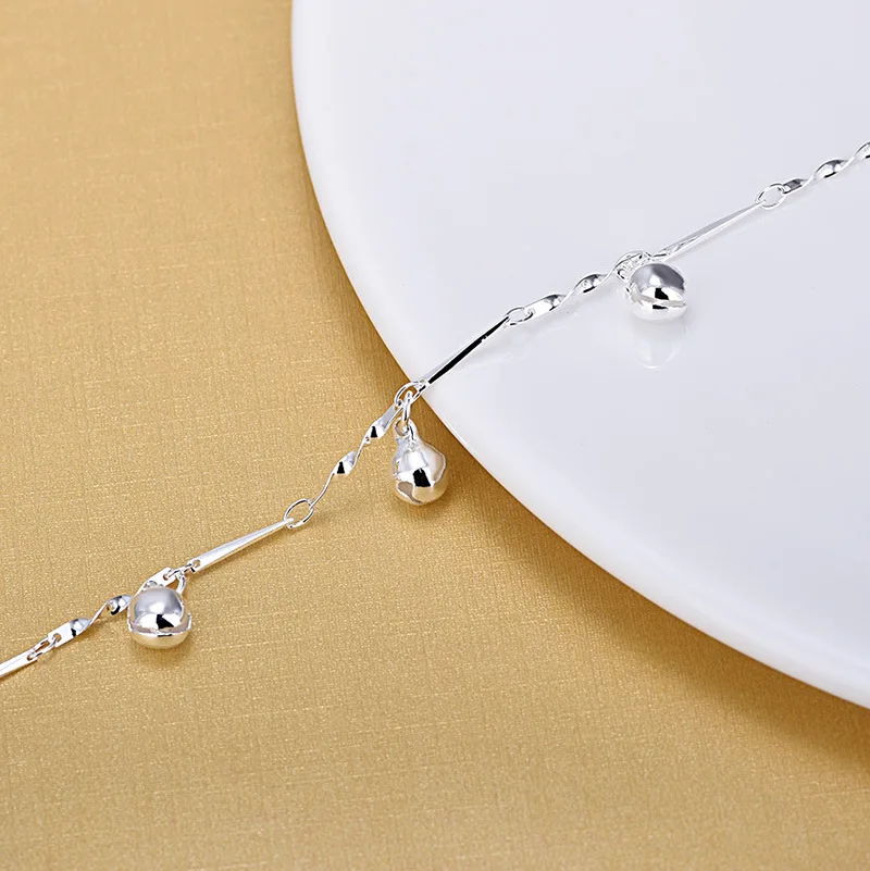 Высокое качество,, серебряная цепочка с колокольчиком, очаровательные браслеты 925, модные браслеты, прекрасный модный браслет