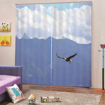 

3D Print Digital Eagle mountain Europe Curtain Window Curtains For Living Room Bedroom Kitchen Modern Window Treatments A1