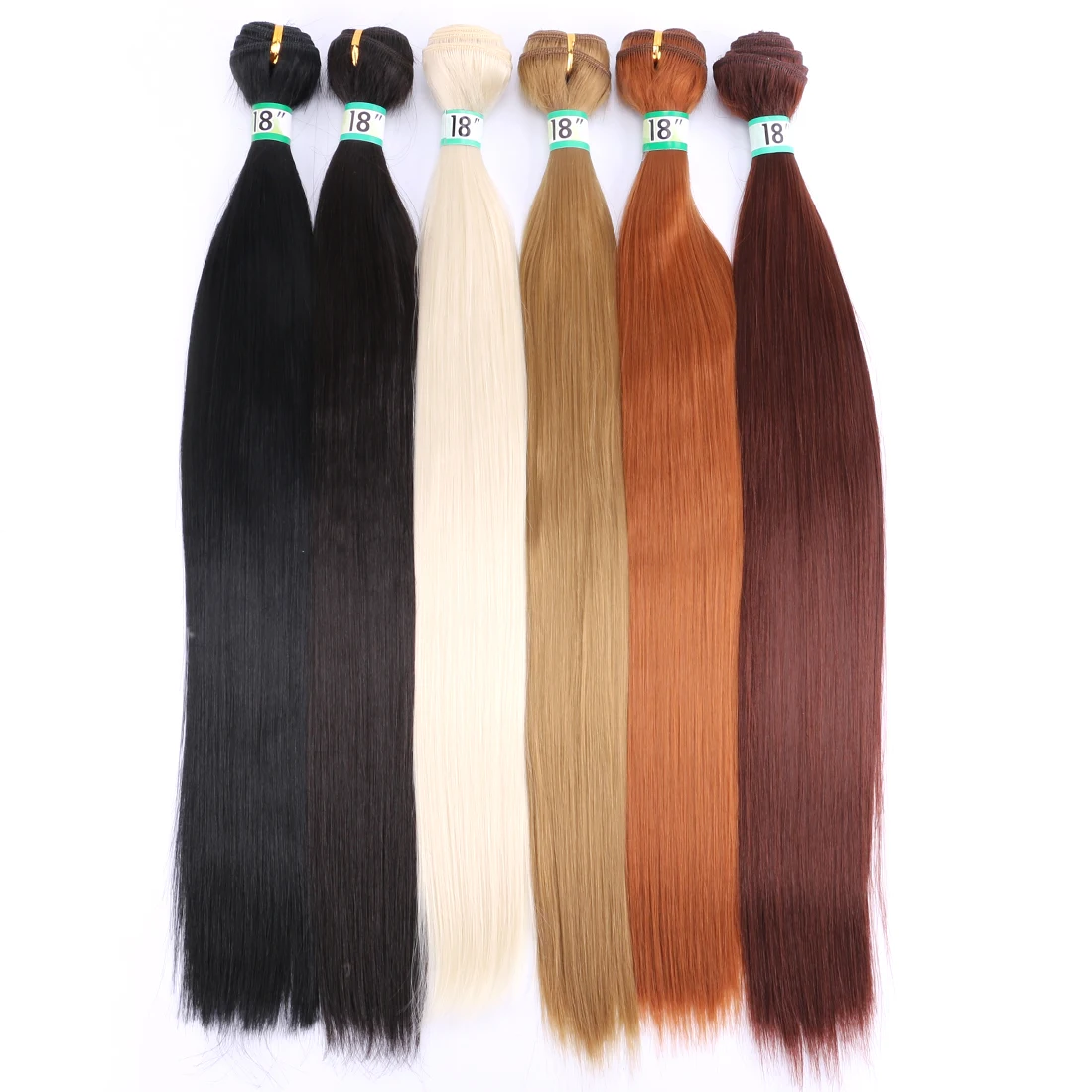 Lote em Linha Sintético de Alta Peças Reta Cabelo Weave Disponível Temperatura 2 um