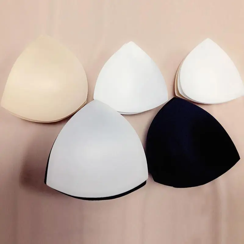 

1pair Removeable Enhancer Bra adsTriangle Cups Bikini Bra Pad Chest Push Up Insert Foam Pads For Swimsuit Padding Accessories