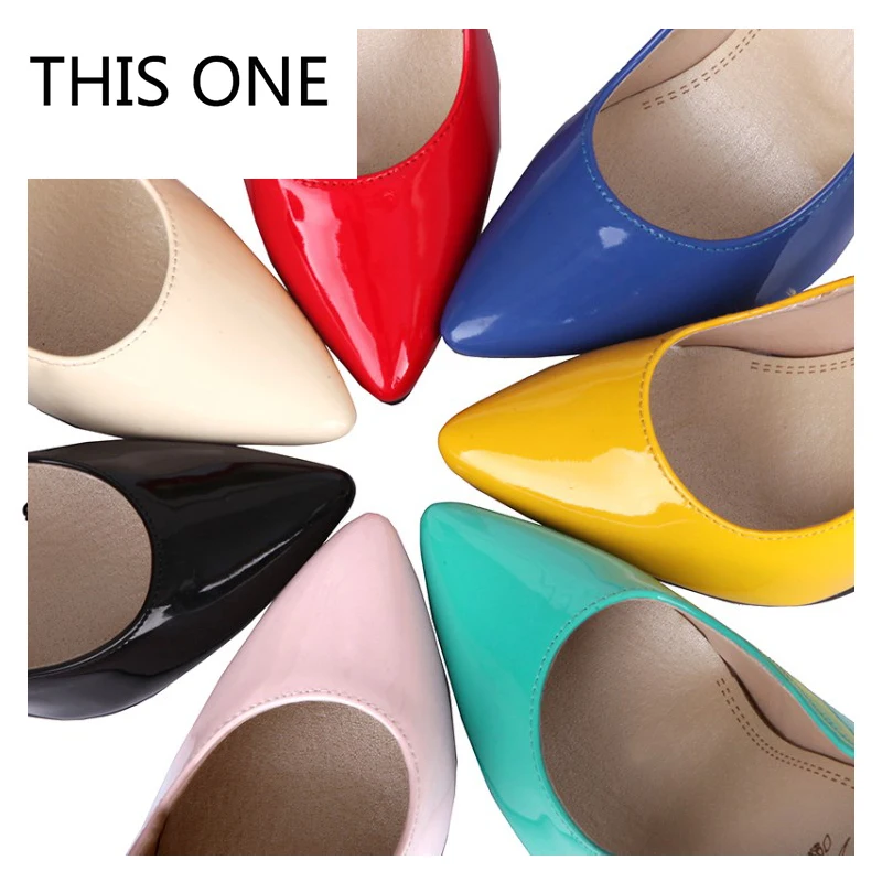 Mode red Cuir Femme De Chaussures Bout Dames yellow Verni New Sur Beige Sexy Hauts En Pointu Slip Ol Vente 5 Talons Chaude Cm Femmes green pink Pompes 2018 10 black blue 6O7x8vf
