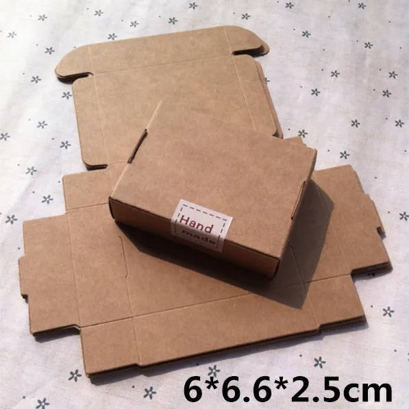 

6*6.6*2.5cm Kraft Craft Paper Jewelry Box Packaging Soap Box Cookie Box Gift Box 200pcs\lot Free shipping