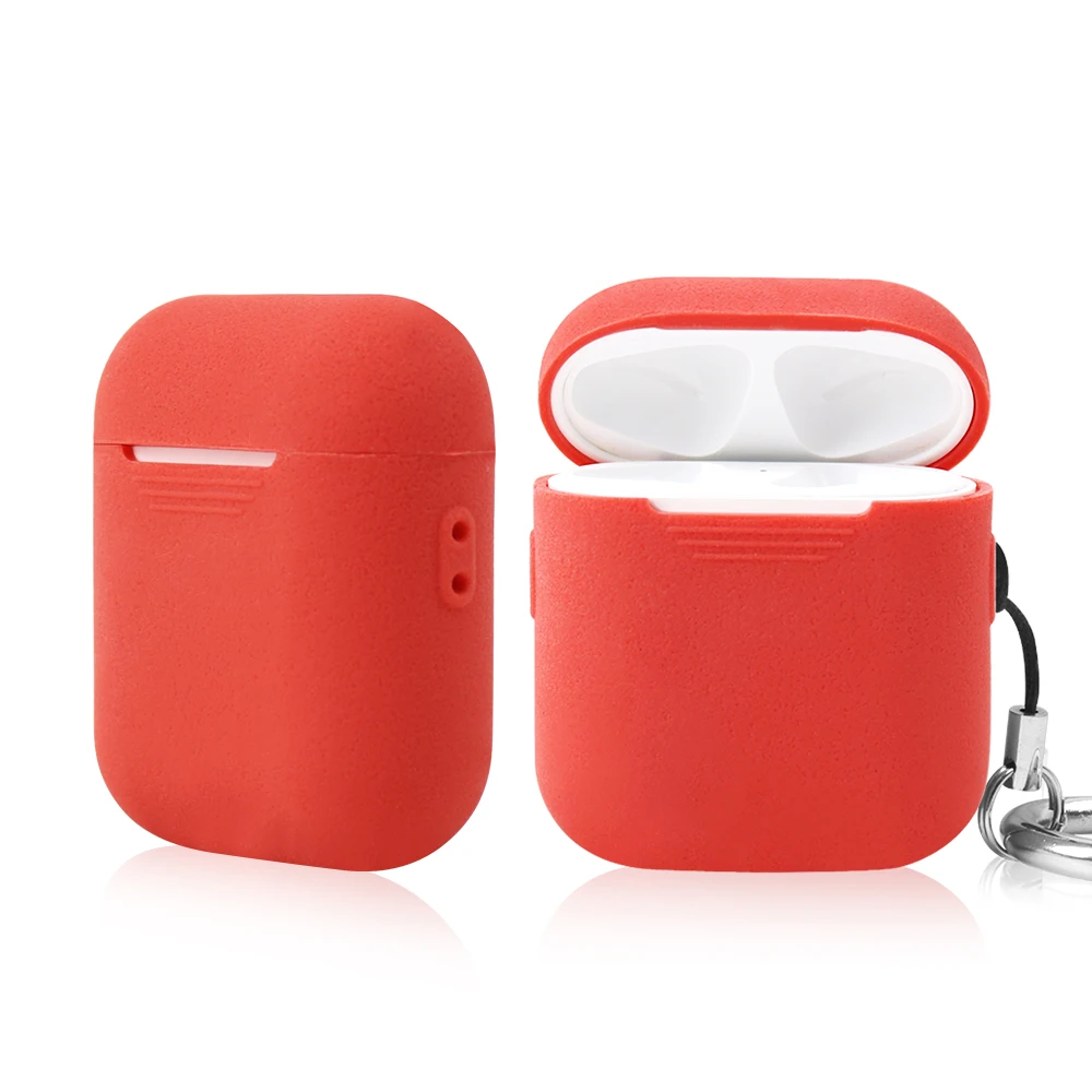 Чехол SIKAI для Apple AirPods силиконовый кожаный чехол с ремешком против потери Air Pods