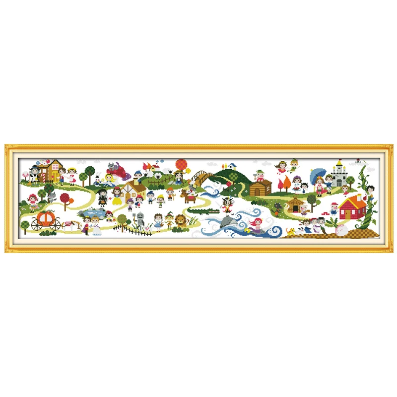 

Children's Playground Pattern Counted Cross Stitch 11CT 14CT cartoon Cross-Stitch Kit Handmade Home Decor Embroidery Needlework