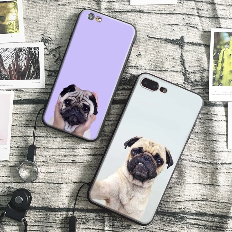 

Cute Pug lovely Dog Coque Tpu Soft Silicone Phone Case Cover Shell For Apple IPhone 5 5s SE 6 6S 6Plus 6sPlus 7 7Plus 8 8Plus X