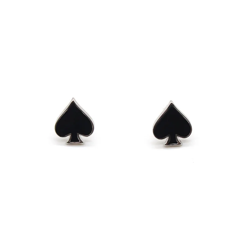 Новинка, минималистичные серьги-гвоздики в форме сердца золотого, серебряного, черного цвета для женщин, покерные, персиковые, в форме сердца, 3 пар/уп