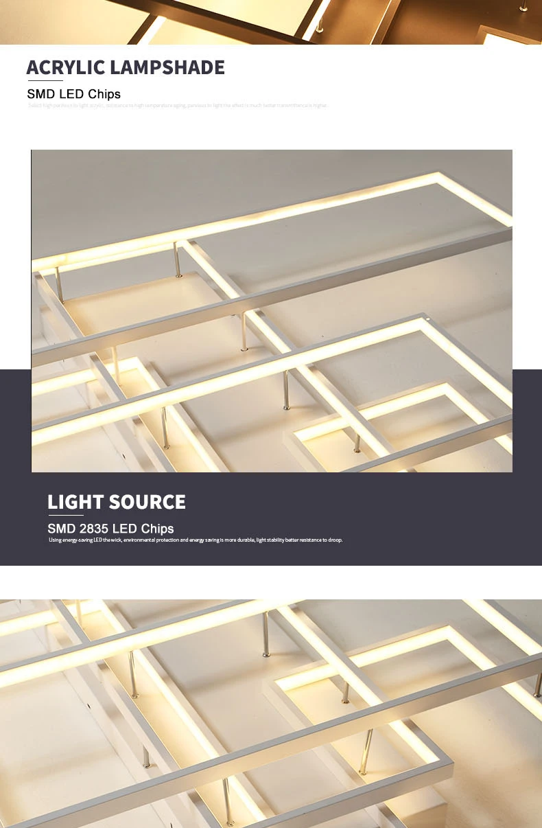 NEO Gleam DIY кофейно-белая отделка прямоугольник современные светодиодные потолочные лампы для гостиной спальни Кабинета потолочные светильники
