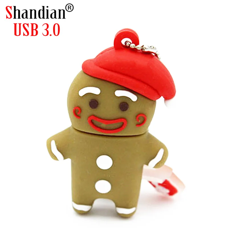 

SHANDIAN USB 3.0 wholesale USB stick gingerbread Man Cartoon Creative U Disk 4GB 16GB 32GB 64GB USB 3.0 high speed flash drive