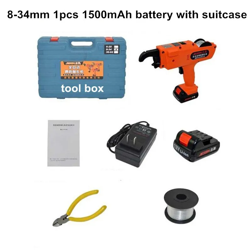 8-34mm 1500mAh Перезаряжаемая литиевая батарея, электрический инструмент, арматурный уровень, автоматическая машина для завязывания арматуры 1500 мАч/3000 мАч - Цвет: 8-34mm 1500mAh