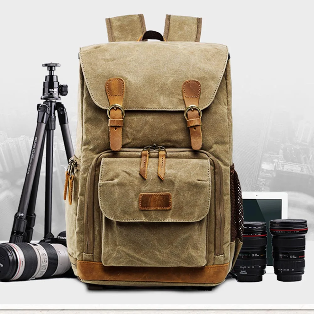 

Batik Canvas Waterproof Photography Bag Outdoor Wear-resistant Large Camera Photo Backpack Men for Nikon/Canon/ Sony/Fujifilm