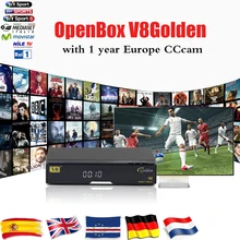 Openbox V8 Золотой DVB-S2 и DVB-T2 DVB-C Спутниковый Ресивер с 1 года европа CCcam 4 Клайн USB WI-FI Бесплатная Доставка Декодер TV Box
