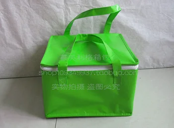 

Green color Insulated Picnic GRERENCooler Bags Cake Pizza Lunch Cool Handbags Ice Pack Thermo Portable Insulation Pouch