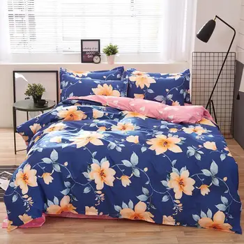 

Home Textile Autumn Dark-color Flower Series Bed Linens 4pcs Bedding Sets Bed Set Duvet Cover Bed Sheet Mans Cover Set50