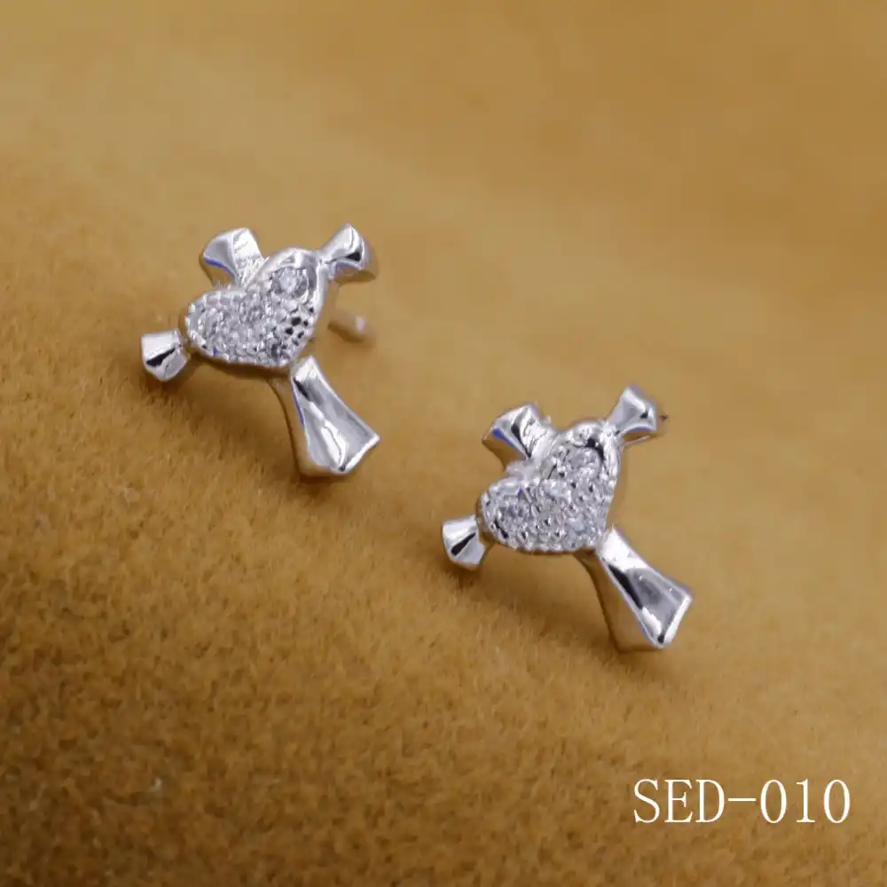 Бесплатная доставка ювелирные изделия Настоящее серебро 925 пробы любовь сережки-крестики любовь Новая инкрустация циркон крест серебряные серьги