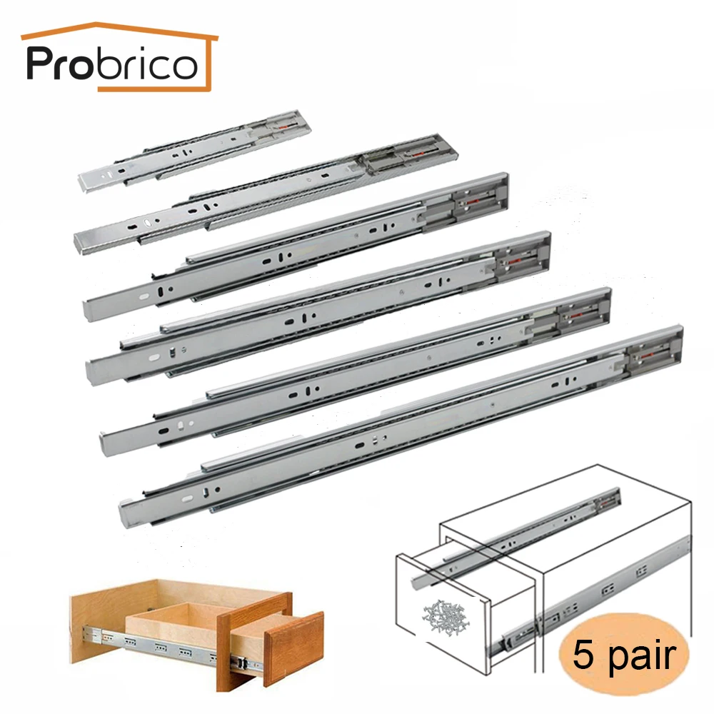 Probrico Push To Open Slide 12 14 16 18 20 22 Rail Drawer