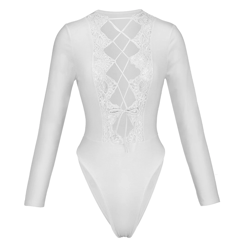 Buy femme long sleeve bodysuit jumpsuit romper Fitness